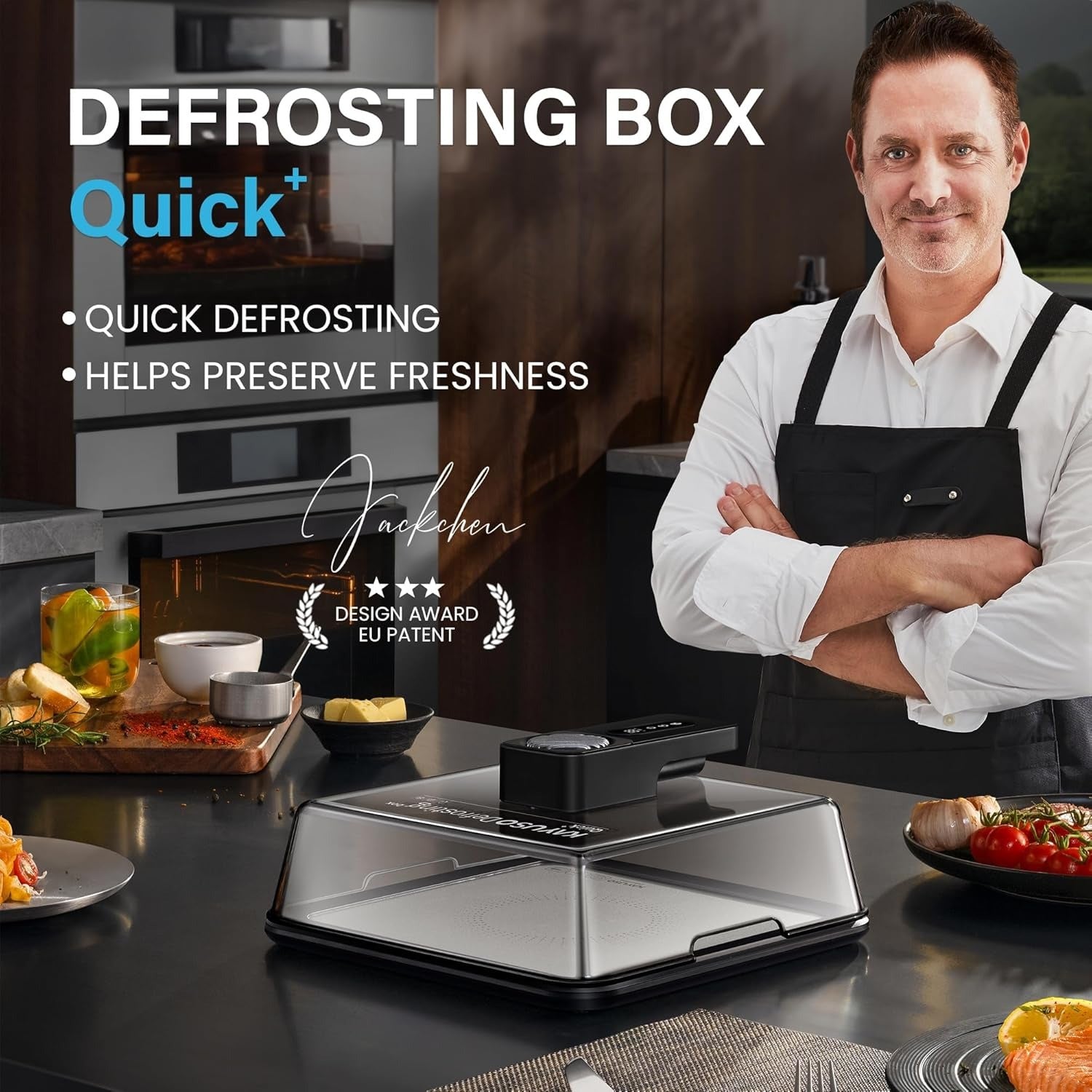 Bandeja de descongelamento rápida para carne, caixa de descongelamento de carne recarregável via USB com tampa